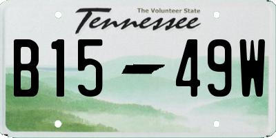 TN license plate B1549W