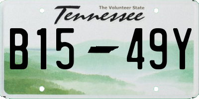 TN license plate B1549Y