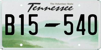 TN license plate B1554O