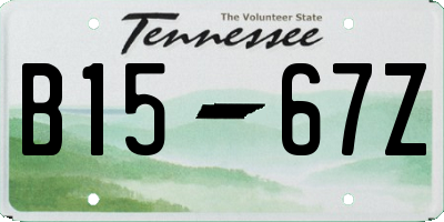 TN license plate B1567Z