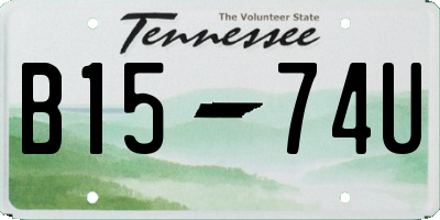 TN license plate B1574U