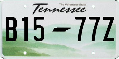 TN license plate B1577Z