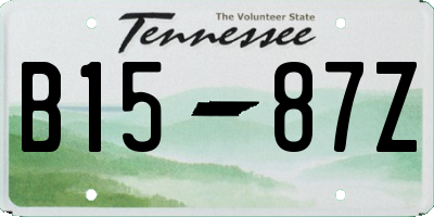 TN license plate B1587Z