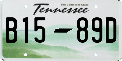 TN license plate B1589D