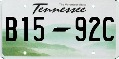 TN license plate B1592C