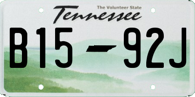 TN license plate B1592J