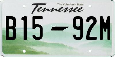 TN license plate B1592M