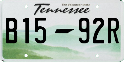 TN license plate B1592R