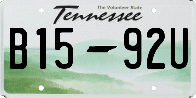 TN license plate B1592U