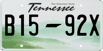 TN license plate B1592X