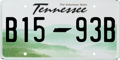 TN license plate B1593B