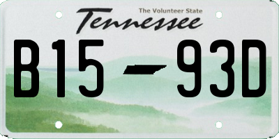 TN license plate B1593D