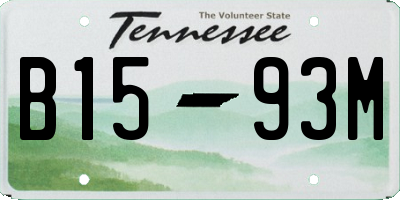 TN license plate B1593M