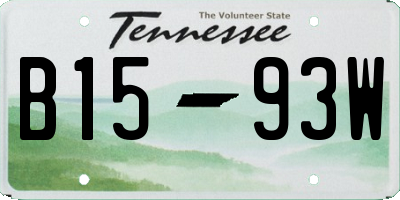 TN license plate B1593W