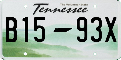 TN license plate B1593X