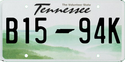 TN license plate B1594K