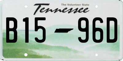 TN license plate B1596D