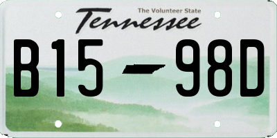 TN license plate B1598D