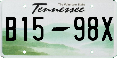 TN license plate B1598X