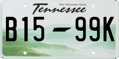 TN license plate B1599K