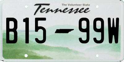 TN license plate B1599W