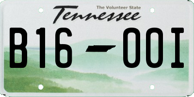 TN license plate B1600I