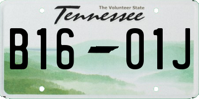 TN license plate B1601J