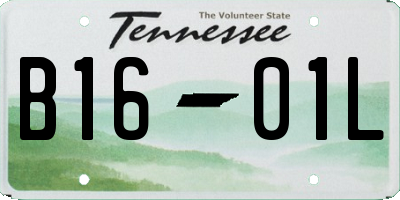 TN license plate B1601L