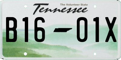 TN license plate B1601X
