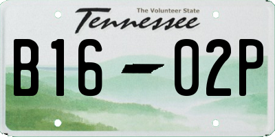 TN license plate B1602P
