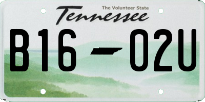 TN license plate B1602U