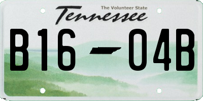 TN license plate B1604B