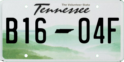 TN license plate B1604F