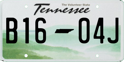 TN license plate B1604J