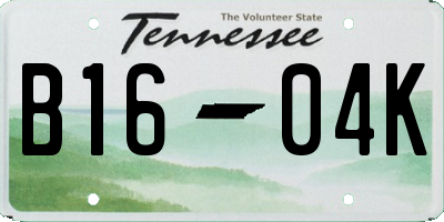 TN license plate B1604K