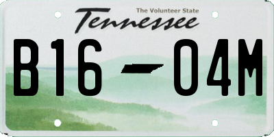 TN license plate B1604M