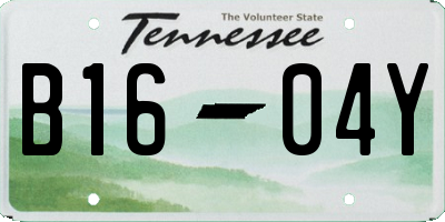 TN license plate B1604Y