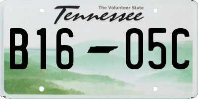 TN license plate B1605C