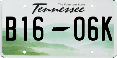 TN license plate B1606K