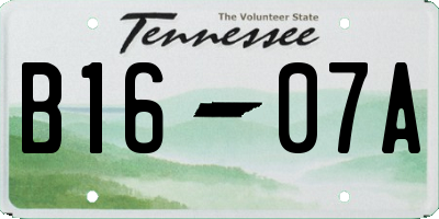 TN license plate B1607A