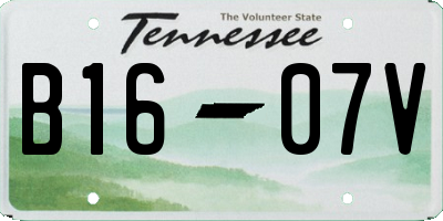 TN license plate B1607V