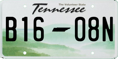 TN license plate B1608N