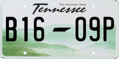 TN license plate B1609P
