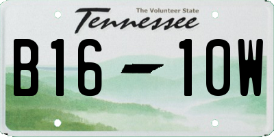 TN license plate B1610W