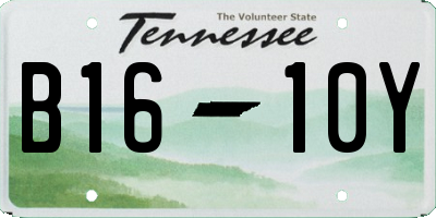 TN license plate B1610Y