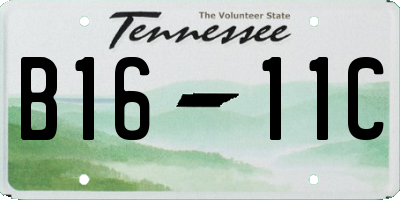 TN license plate B1611C