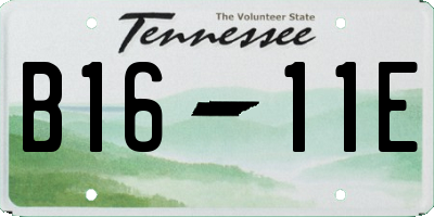 TN license plate B1611E