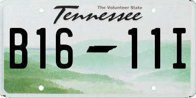 TN license plate B1611I