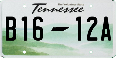 TN license plate B1612A