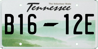 TN license plate B1612E